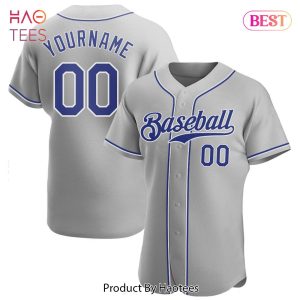 AVAILABLE Custom Gray Royal White Authentic Baseball Jersey
