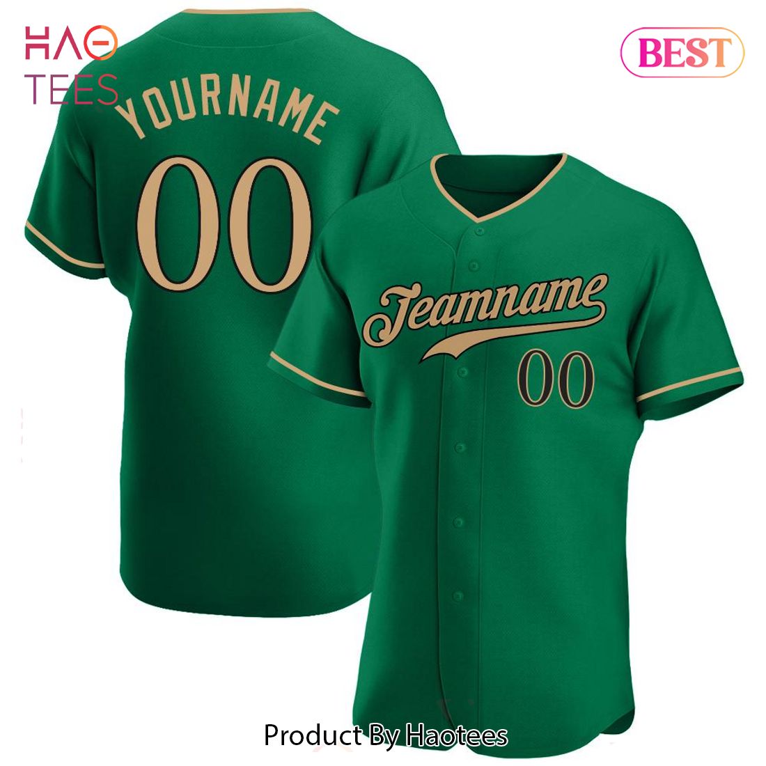 AVAILABLE Custom Kelly Green Old Gold Black Authentic Baseball Jersey AVAILABLE Custom Kelly Green Old Gold Black Authentic Baseball Jersey