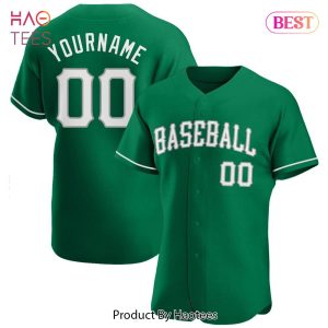AVAILABLE Custom Kelly Green White Gray Authentic St. PatrickS Day Baseball Jersey