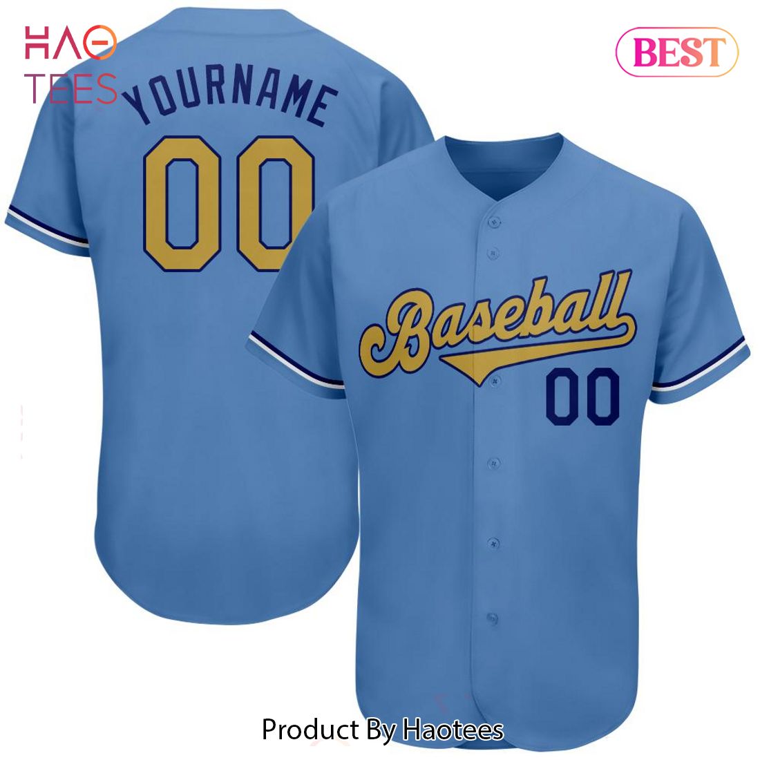 AVAILABLE Custom Light Blue Old Gold Royal Authentic Baseball Jersey AVAILABLE Custom Light Blue Old Gold Royal Authentic Baseball Jersey