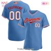 AVAILABLE Custom Light Blue Old Gold Royal Authentic Baseball Jersey AVAILABLE Custom Light Blue Old Gold Royal Authentic Baseball Jersey