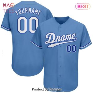 AVAILABLE Custom Light Blue White Royal Authentic Baseball Jersey