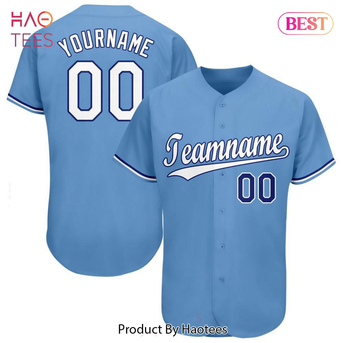 AVAILABLE Custom Light Blue White Royal Baseball Jersey AVAILABLE Custom Light Blue White Royal Baseball Jersey