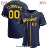 AVAILABLE Custom Navy Gold Baseball Jersey AVAILABLE Custom Navy Gold Baseball Jersey