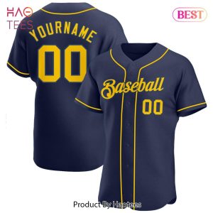 AVAILABLE Custom Navy Gold Navy Authentic Baseball Jersey