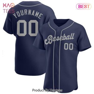 AVAILABLE Custom Navy Gray Authentic Baseball Jersey