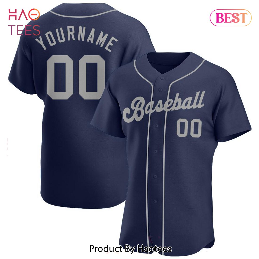 AVAILABLE Custom Navy Gray Authentic Baseball Jersey AVAILABLE Custom Navy Gray Authentic Baseball Jersey