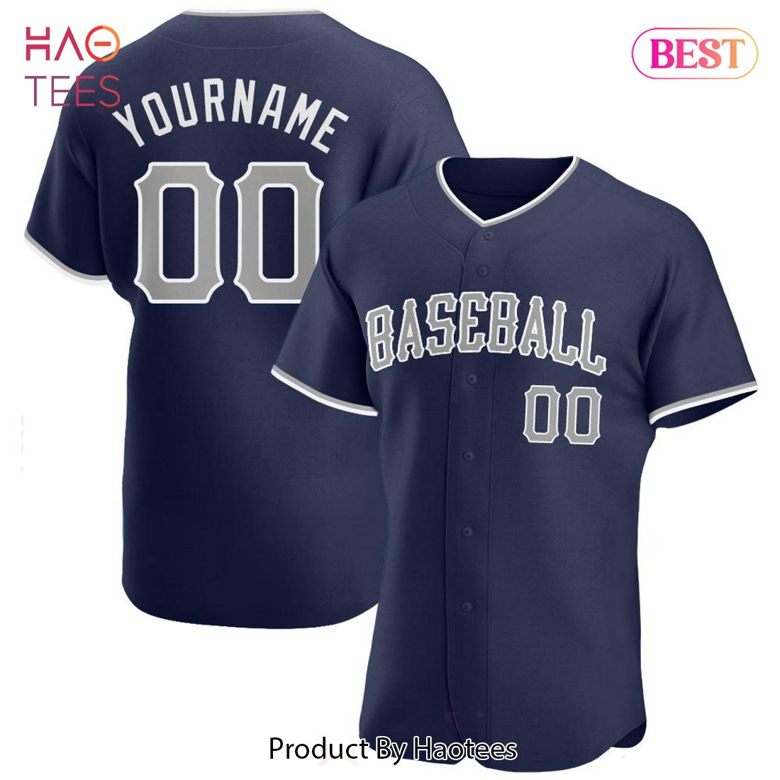 AVAILABLE Custom Navy Gray White Authentic Baseball Jersey AVAILABLE Custom Navy Gray White Authentic Baseball Jersey