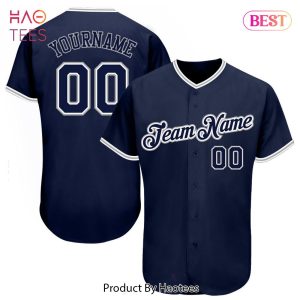AVAILABLE Custom Navy Navy Gray Authentic Baseball Jersey