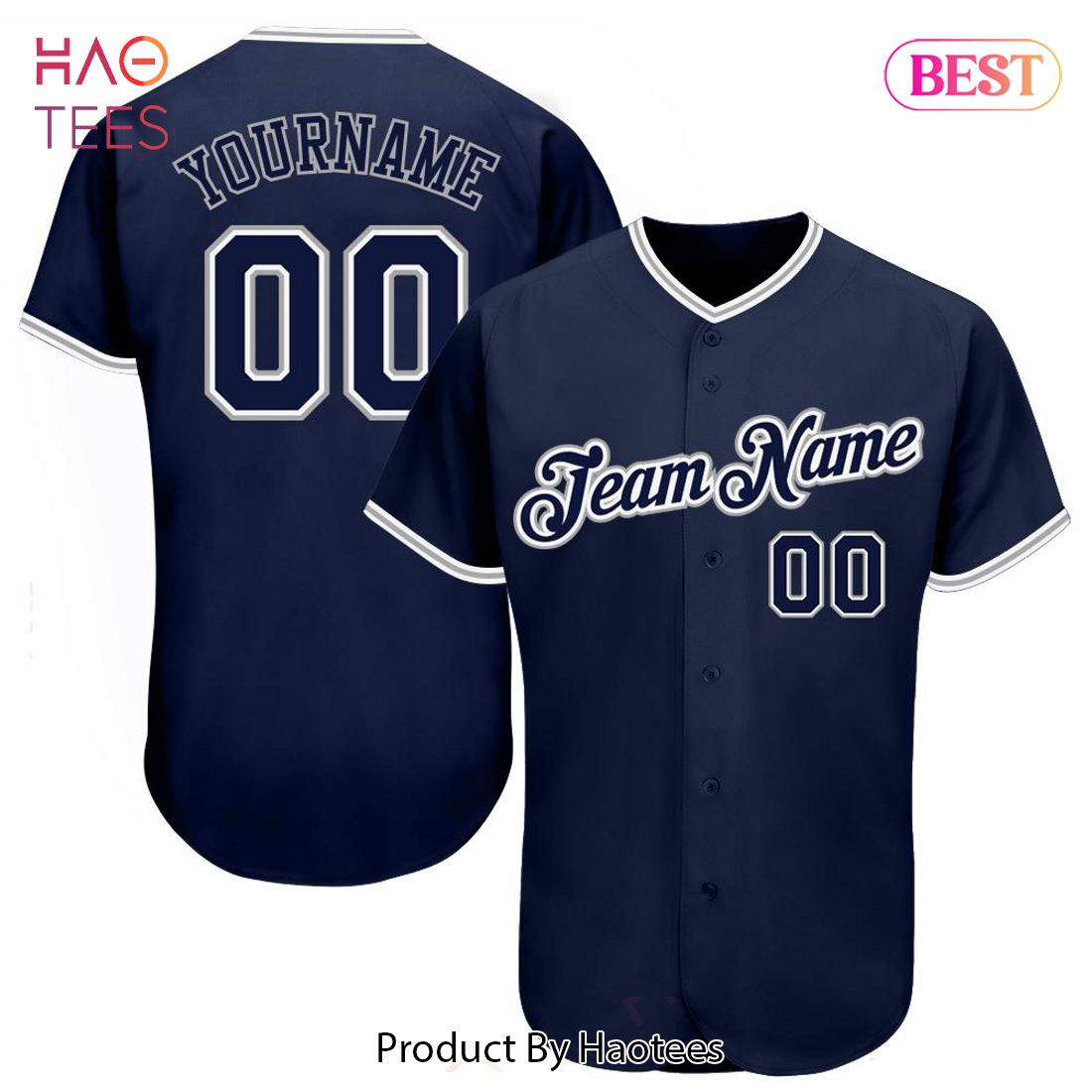 AVAILABLE Custom Navy Navy Gray Authentic Baseball Jersey AVAILABLE Custom Navy Navy Gray Authentic Baseball Jersey