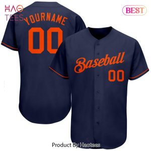 AVAILABLE Custom Navy Orange Authentic Baseball Jersey
