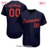 AVAILABLE Custom Navy Orange Authentic Baseball Jersey AVAILABLE Custom Navy Orange Authentic Baseball Jersey