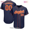 AVAILABLE Custom Navy Orange White Baseball Jersey