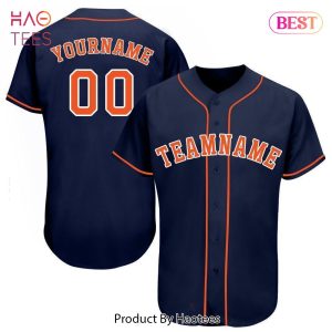 AVAILABLE Custom Navy Orange White Baseball Jersey