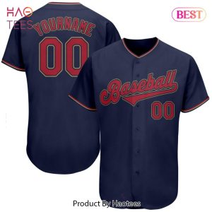 AVAILABLE Custom Navy Red Old Gold Authentic Baseball Jersey