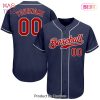AVAILABLE Custom Navy Red White Authentic Baseball Jersey