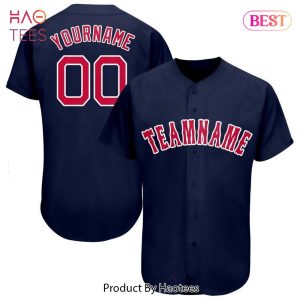 AVAILABLE Custom Navy Red White Baseball Jersey