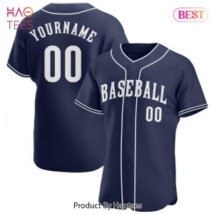 AVAILABLE Custom Navy White Authentic Baseball Jersey