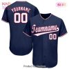 AVAILABLE Custom Navy White Powder Blue Baseball Jersey AVAILABLE Custom Navy White Powder Blue Baseball Jersey