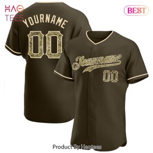 AVAILABLE Custom Olive Camo Khaki Authentic Salute To Service Baseball Jersey