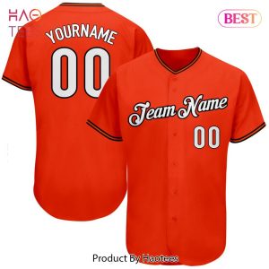 AVAILABLE Custom Orange White Black Authentic Baseball Jersey