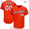 AVAILABLE Custom Orange White Purple Authentic Baseball Jersey