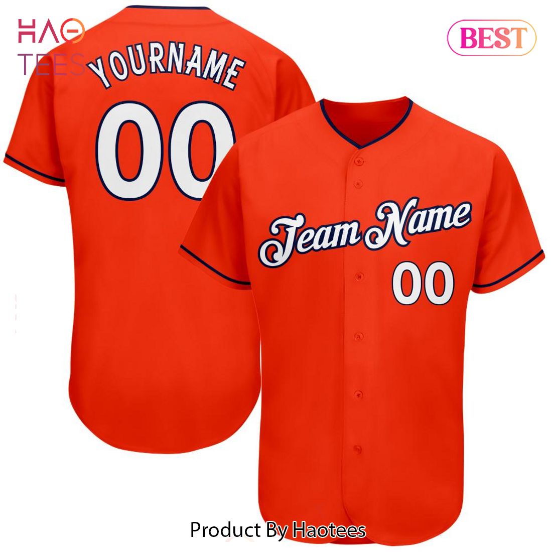 AVAILABLE Custom Orange White Navy Authentic Baseball Jersey AVAILABLE Custom Orange White Navy Authentic Baseball Jersey
