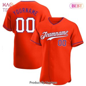 AVAILABLE Custom Orange White Purple Authentic Baseball Jersey