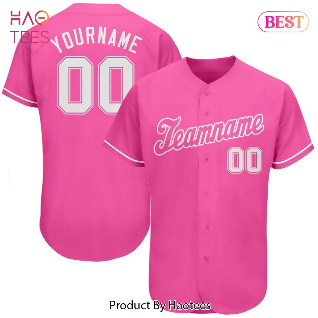 AVAILABLE Custom Pink White Authentic Baseball Jersey AVAILABLE Custom Pink White Authentic Baseball Jersey