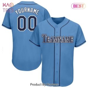 AVAILABLE Custom Powder Blue Navy White Baseball Jersey