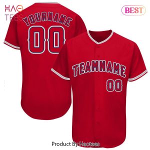 AVAILABLE Custom Red Navy Gray Baseball Jersey
