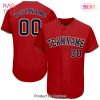 AVAILABLE Custom Red Navy Gray Baseball Jersey AVAILABLE Custom Red Navy Gray Baseball Jersey
