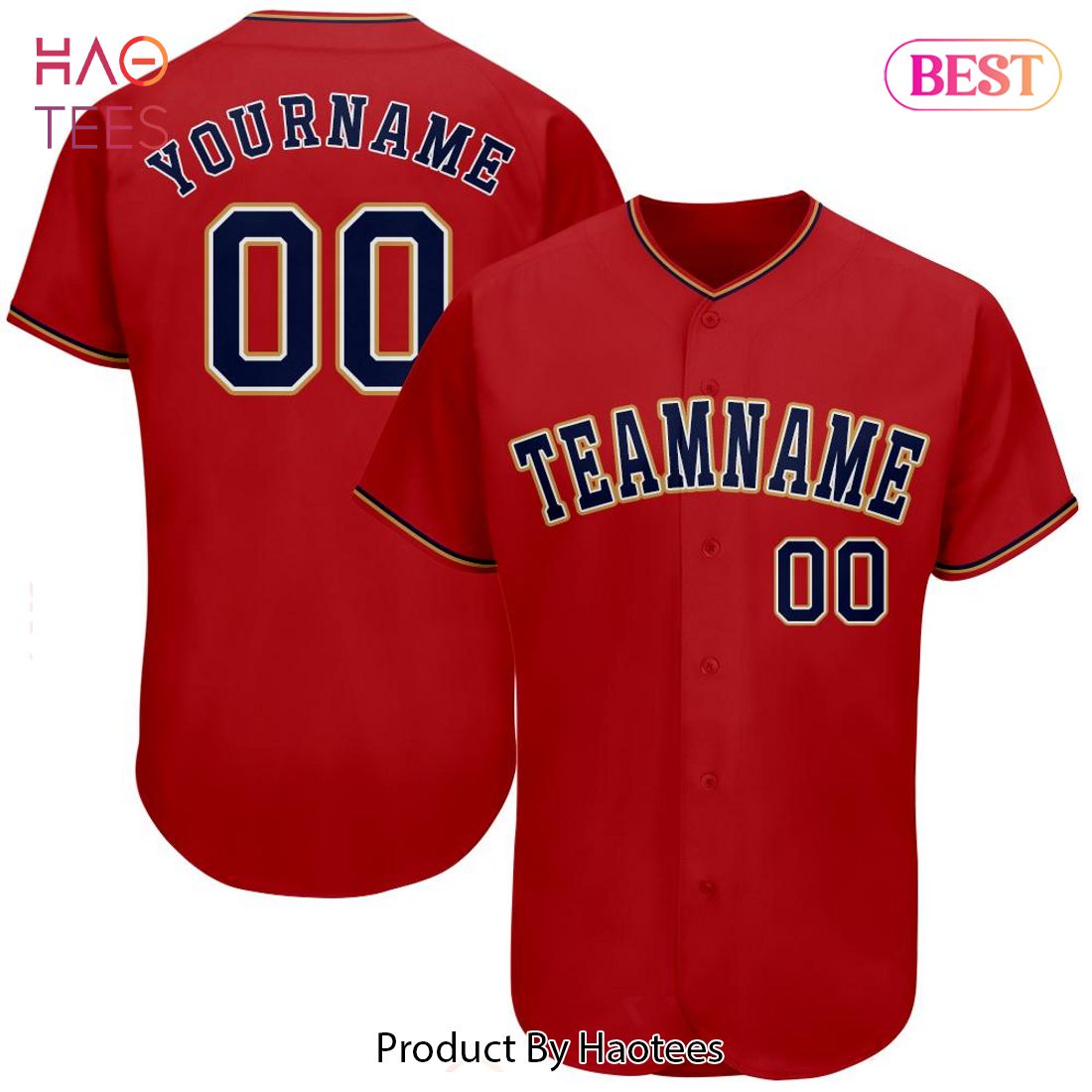 AVAILABLE Custom Red Navy Old Gold Authentic Baseball Jersey AVAILABLE Custom Red Navy Old Gold Authentic Baseball Jersey