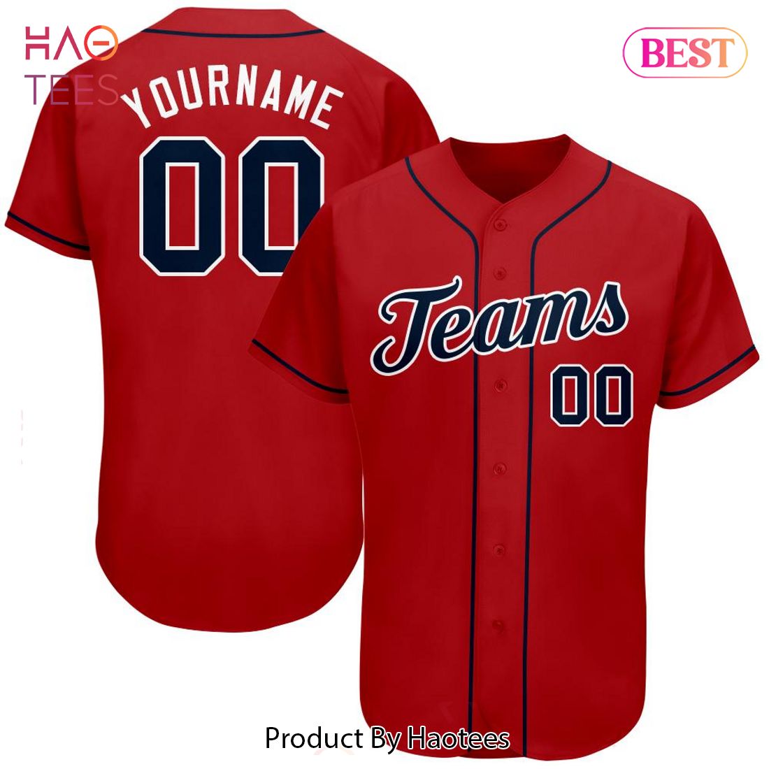 AVAILABLE Custom Red Navy White Authentic Baseball Jersey AVAILABLE Custom Red Navy White Authentic Baseball Jersey