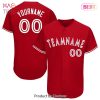 AVAILABLE Custom Red Navy White Baseball Jersey AVAILABLE Custom Red Navy White Baseball Jersey