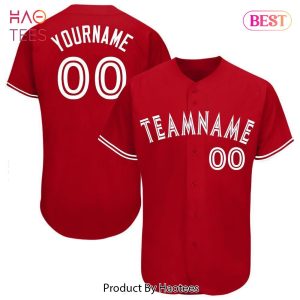 AVAILABLE Custom Red White Baseball Jersey