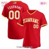 AVAILABLE Custom Red White Black Authentic Baseball Jersey