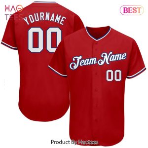 AVAILABLE Custom Red White Royal Authentic Baseball Jersey