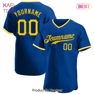 AVAILABLE Custom Royal Gold White Authentic Baseball Jersey