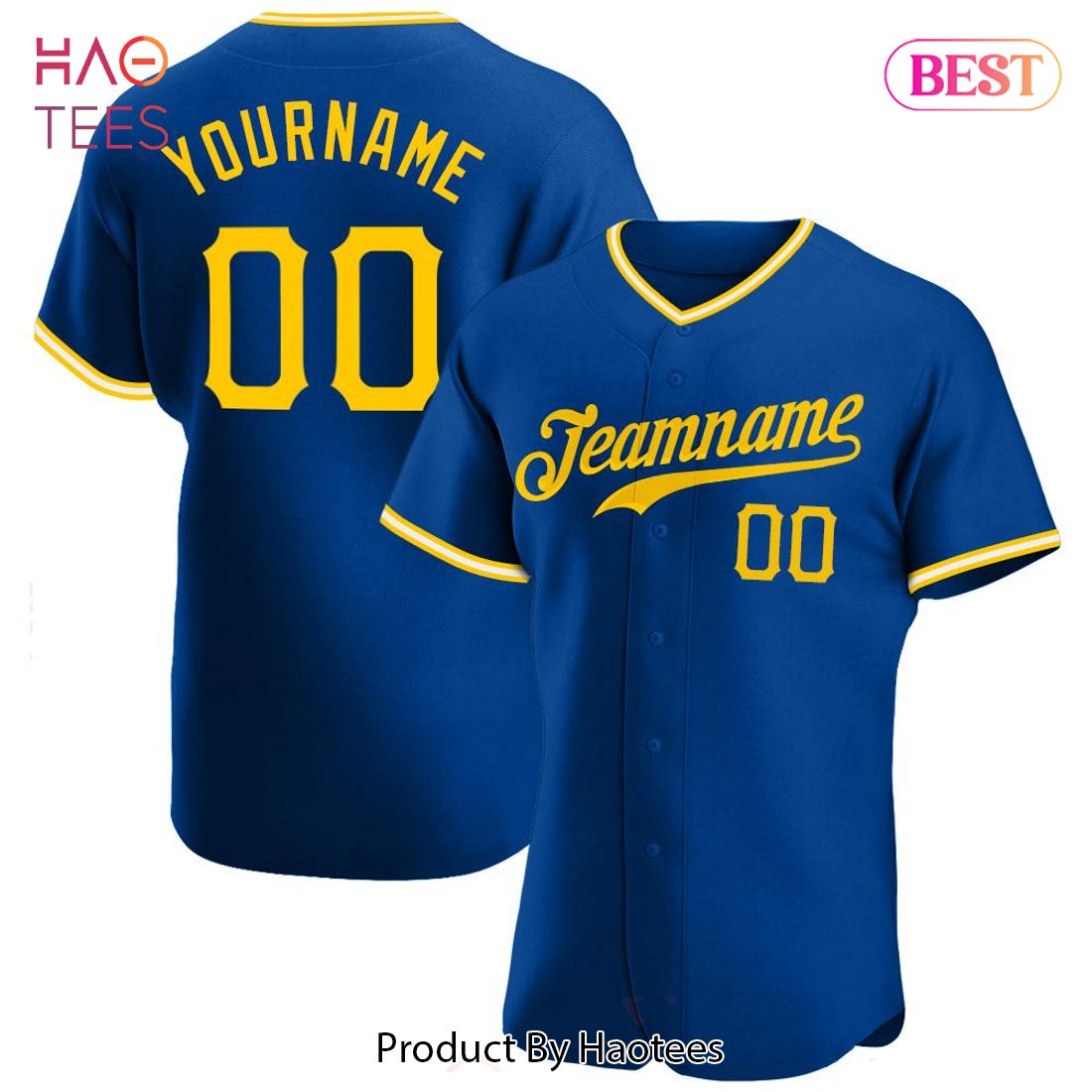 AVAILABLE Custom Royal Gold White Authentic Baseball Jersey AVAILABLE Custom Royal Gold White Authentic Baseball Jersey
