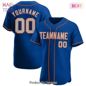 AVAILABLE Custom Royal Gray Orange Authentic Baseball Jersey