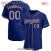 AVAILABLE Custom Royal Orange White Authentic Baseball Jersey AVAILABLE Custom Royal Orange White Authentic Baseball Jersey