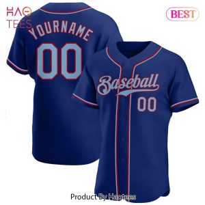 AVAILABLE Custom Royal Light Blue Red Authentic Baseball Jersey