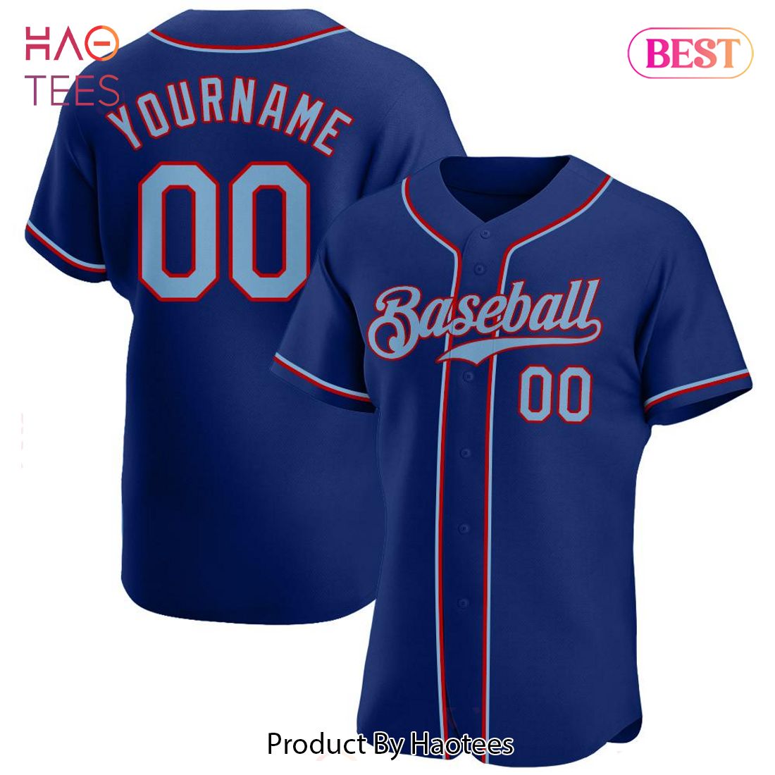 AVAILABLE Custom Royal Light Blue Red Authentic Baseball Jersey AVAILABLE Custom Royal Light Blue Red Authentic Baseball Jersey