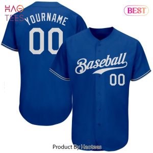 AVAILABLE Custom Royal White Authentic Baseball Jersey