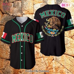 AVAILABLE Simple Mexico Eagle Black Baseball Jersey