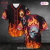 AVAILABLE Skull Fire Baseball Jersey
