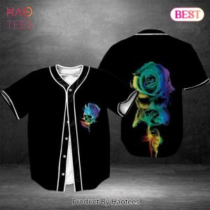 AVAILABLE Skull Rose Smoke Baseball Jersey