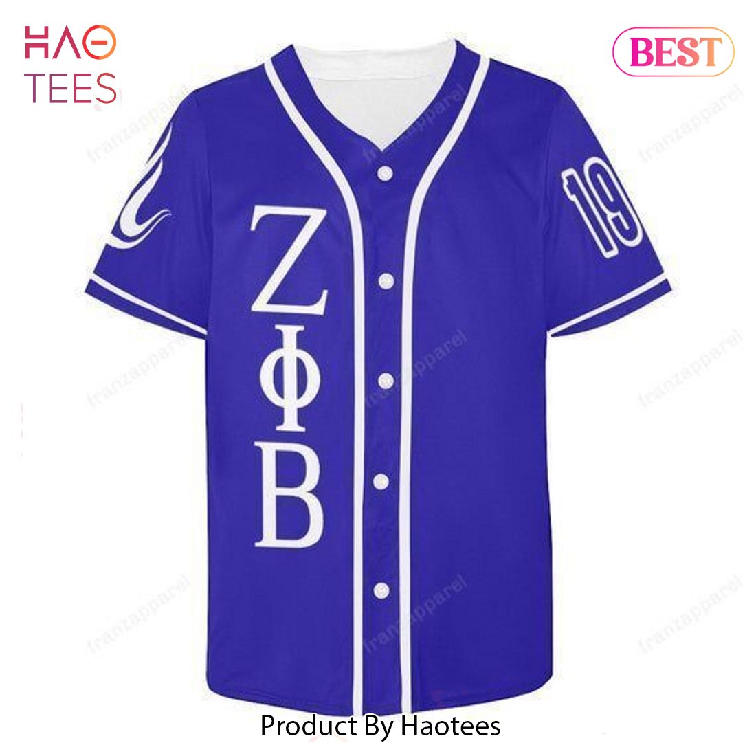 Zeta Phi Beta Blue White Baseball Jersey