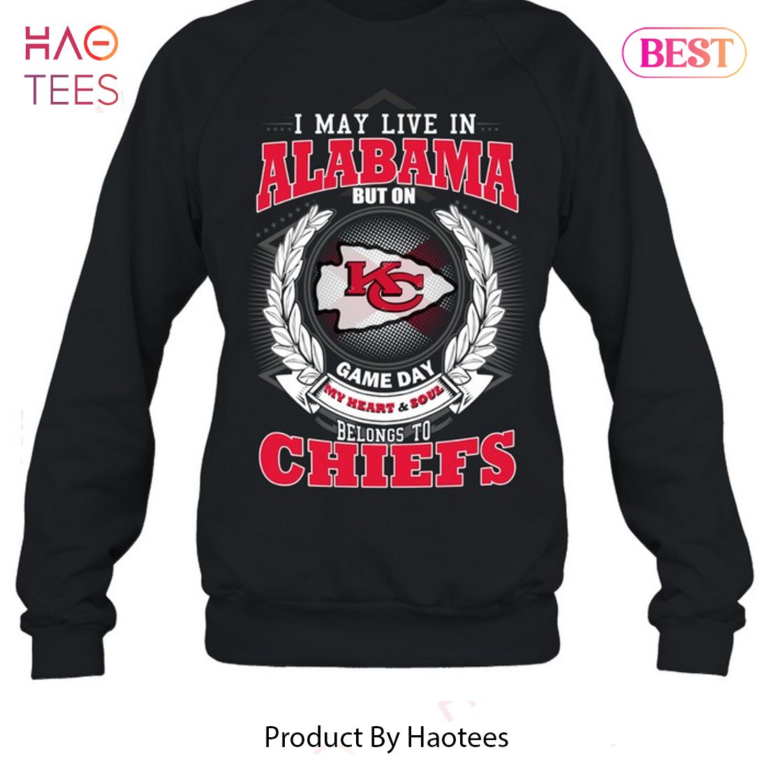 Girls Infant Red Kansas City Chiefs All Hearts Jersey Long Sleeve Dress